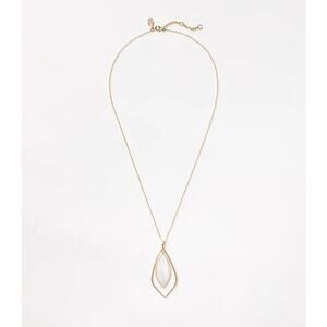 NWT LOFT Gold Plated Pendant Necklace with Mother of Pearl Modern Minimalist
